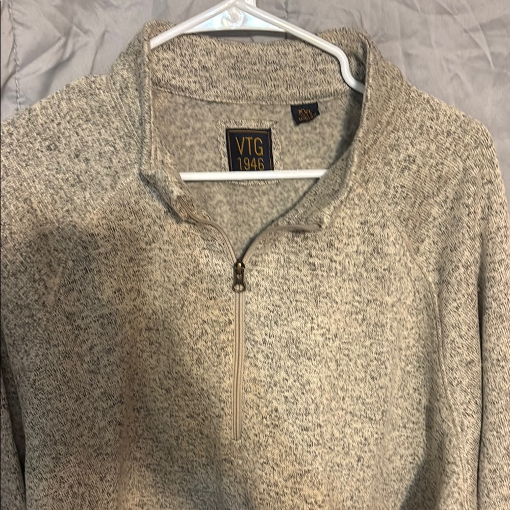 VTG 1946 Gray Half-Zip Sweater